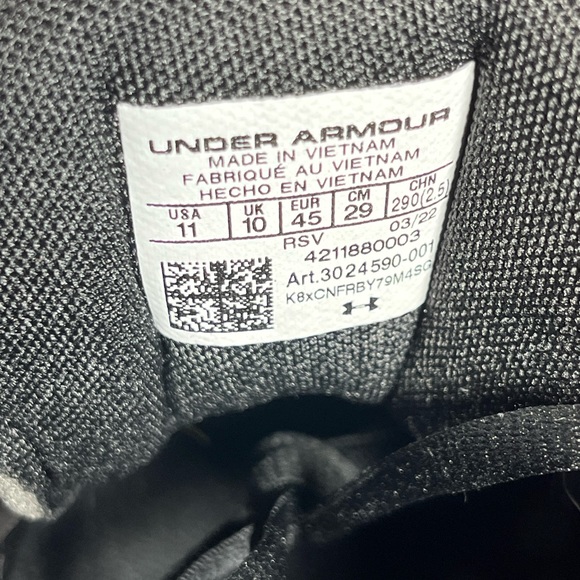 NEW Under Armour Charged Assert 9 Mens Black/White Size 10.5 Wide Fast Shipping - Picture 5 of 5